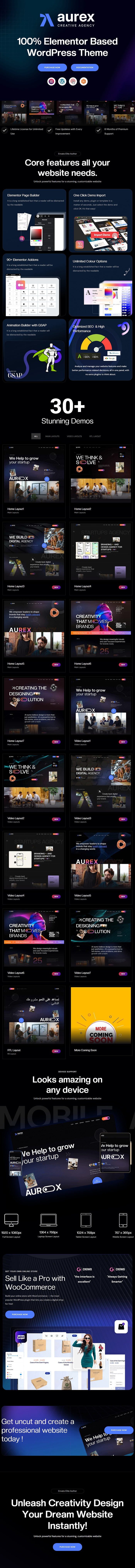 Aurex - Agency Portfolio WordPress