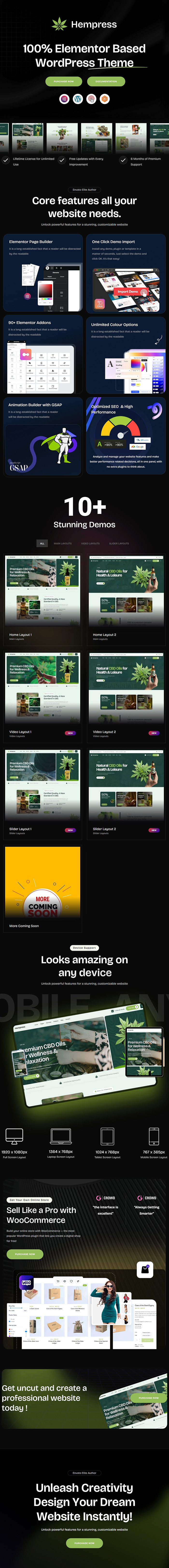 Hempress - Cannabis Marijuana WordPress Theme